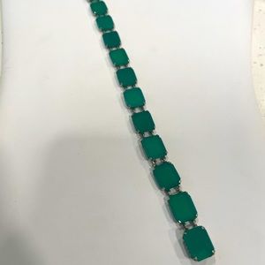 VNTG BEAUTY STERLING MARCASITE CHRYSOPRASE BRACELET